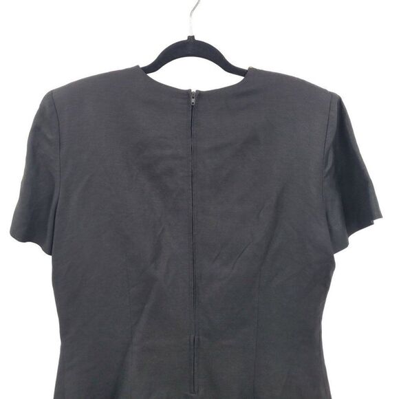 Vintage 80's Positive Attitude Dress 14P Black Linen Embroidered Beaded Western - Picture 9 of 9